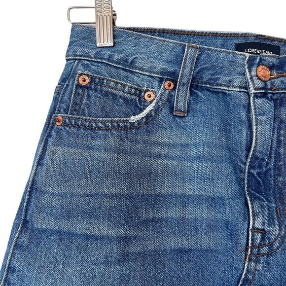 J Crew Distressed Short Denim Jean Skirt - Picture 8 of 12